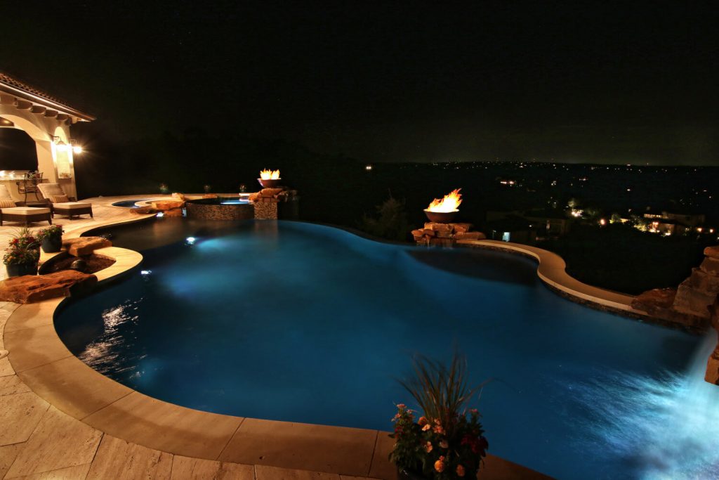 Home of Distinction Austin Showcase Pool Night Sky by Zbranek and Holt Custom Homes Luxury Home Builders Austin 1